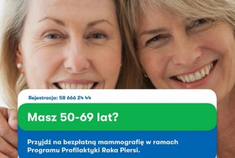 Bezpłatne badania mammograficzne dla Pań w wieku 50-69 lat finansowane przez NFZ 